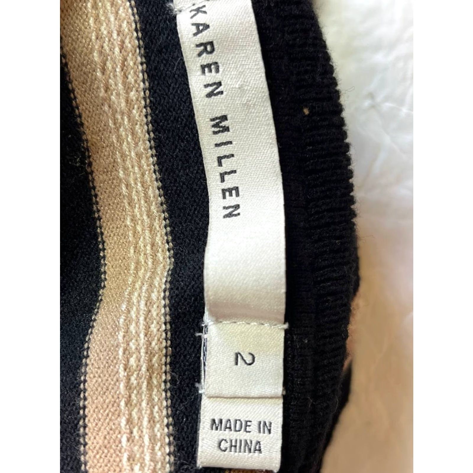 Karen Millen Karen Millen Sweater Women Size 2 Striped V-Neck Wool Pullover Size XS / US 0-2 / IT 36-38 - 6 Thumbnail