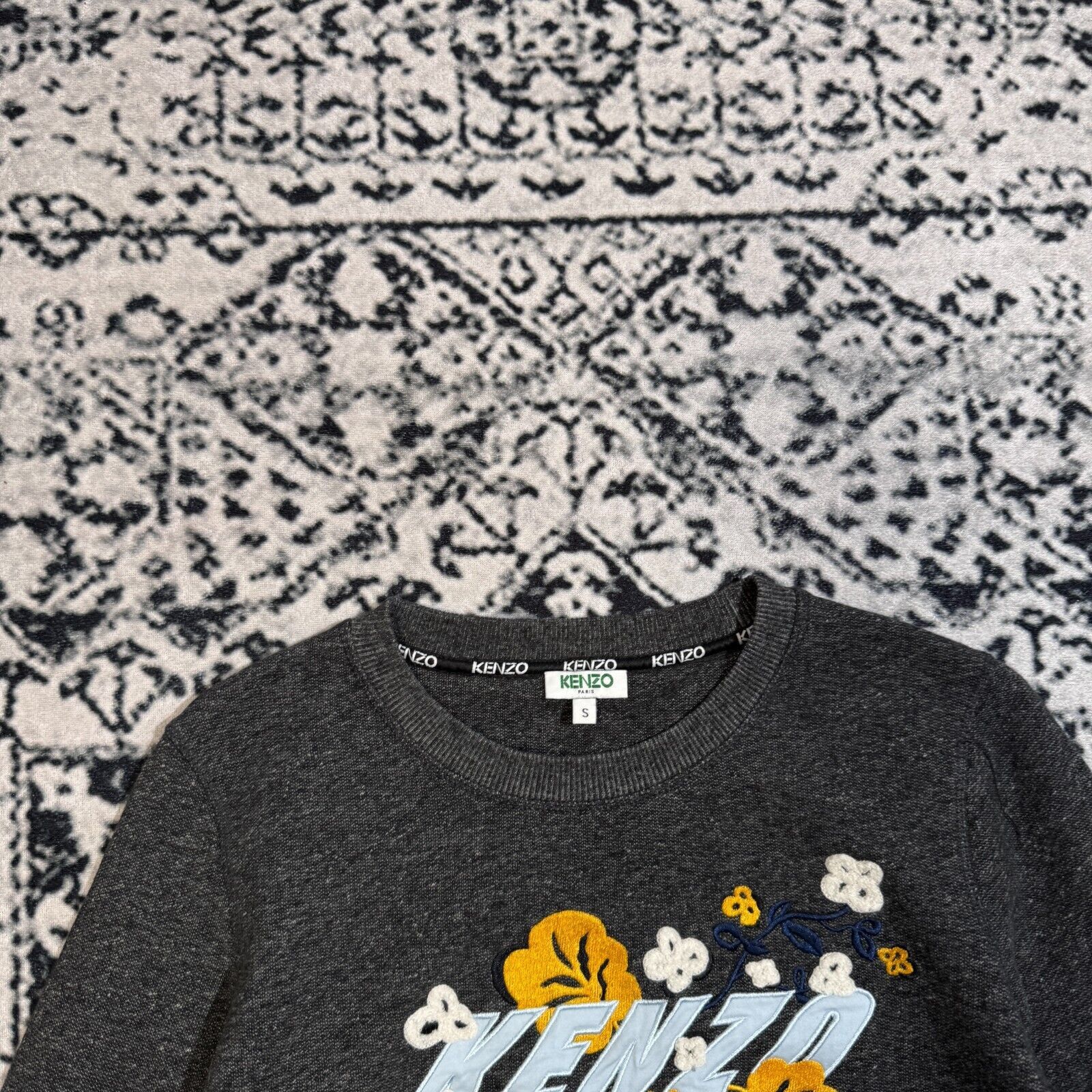 Kenzo × Vintage Vintage Kenzo Junior Gray Cotton Crewneck Size S Floral Size US S / EU 44-46 / 1 - 5 Thumbnail