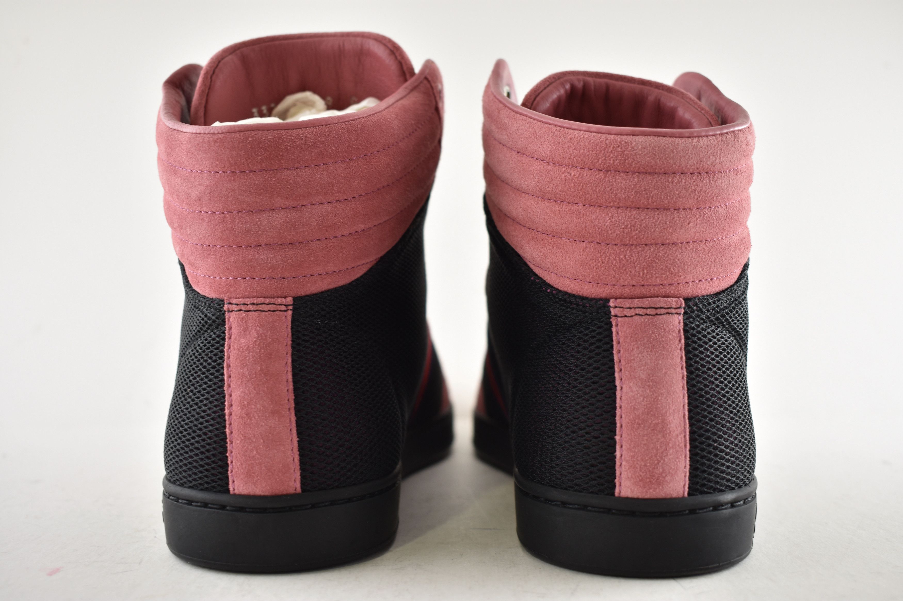 Gucci Gucci Pink Suede GG Logo Flat High Top Sneakers G 9 US 10 Size US 10 / EU 43 - 11 Thumbnail