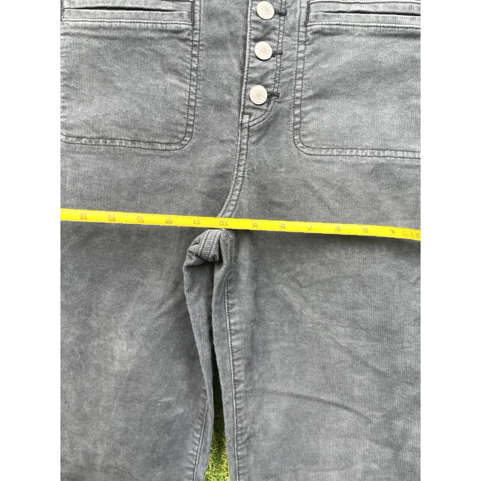 American Eagle Outfitters American Eagle Outfitters Pants Womens 12 Regular Gray Corduroy Wide Leg Button Fly Embroidered Logo 80s Hippie Retro Size 34" / US 12 / IT 48 - 7 Thumbnail