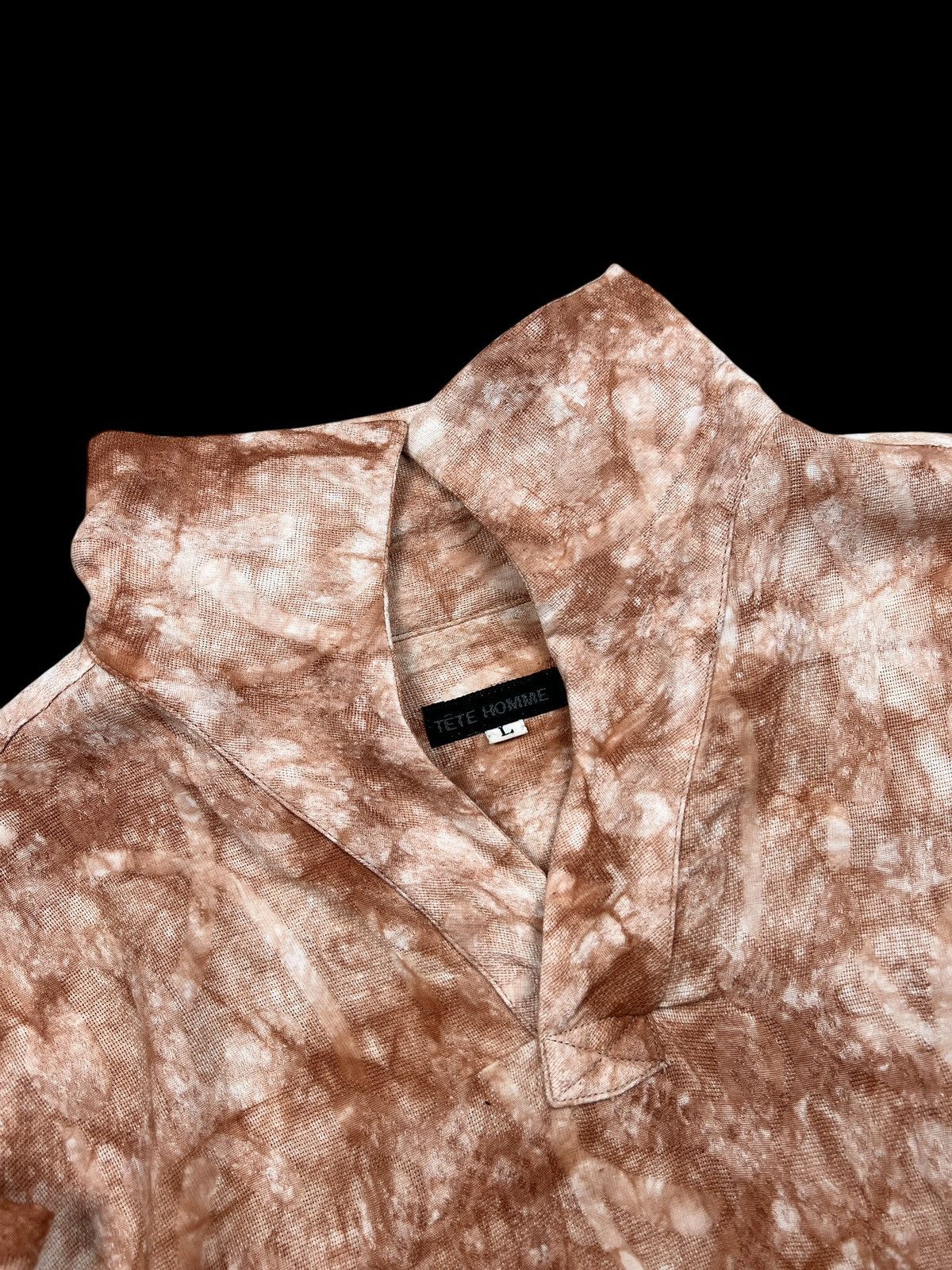 Issey Miyake × Tete Homme Tete Homme Rayon Textured Longsleeve Open Collar Shirt Size US L / EU 52-54 / 3 - 3 Thumbnail