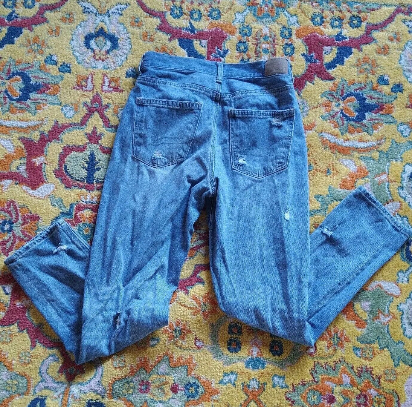 American Eagle Outfitters Women American Eagle Distressed Riped Jeans Size 4 Blue Size 27" / US 4 / IT 40 - 2 Thumbnail