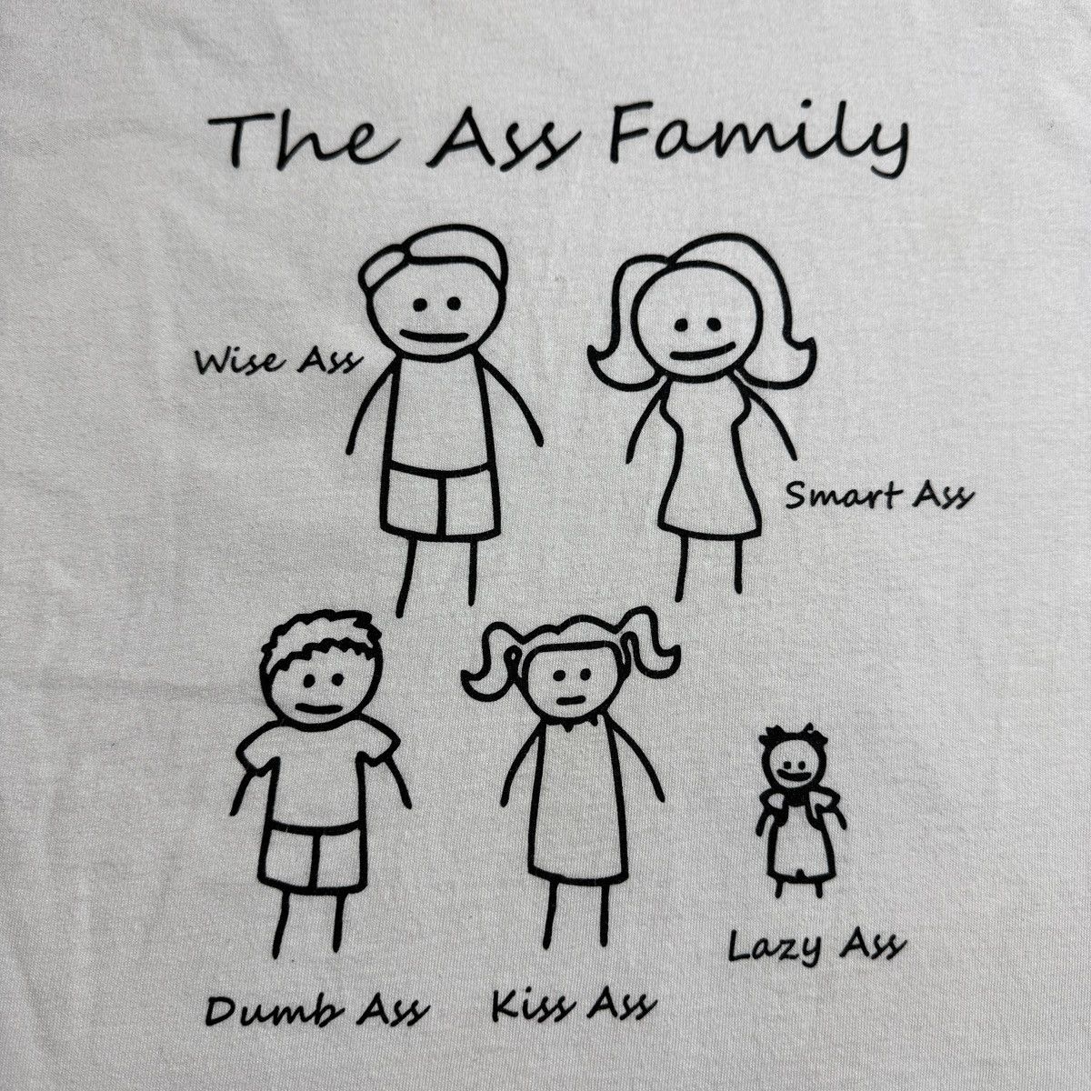 Vintage 2000s The Ass Family Wise Smart Dumb Kiss Lazy funny tee Y2k Size US XL / EU 56 / 4 - 2 Thumbnail