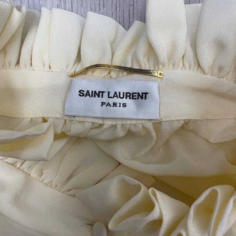 Saint Laurent Paris Saint Laurent Paris Saint Laurent Beige Long Sleeve Chiffo Size US M / EU 48-50 / 2 - 7 Thumbnail