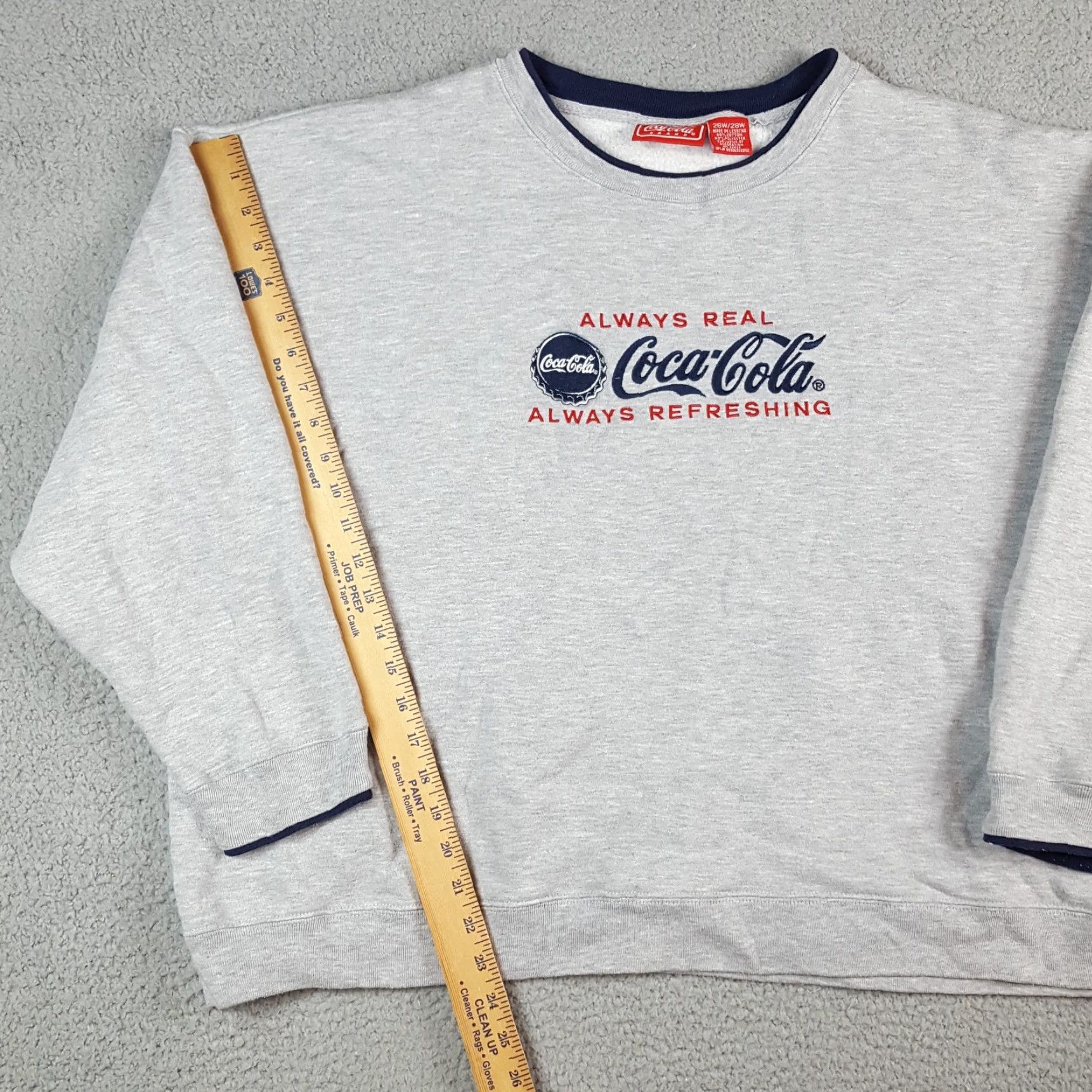 Vintage VINTAGE Coca-Cola Coke Soda 2XL Oversized Pullover Crewneck Sweatshirt, 90s Y2K, Gray, Cotton Blend, Wool? (No new info) Size US XXL / EU 58 / 5 - 7 Thumbnail