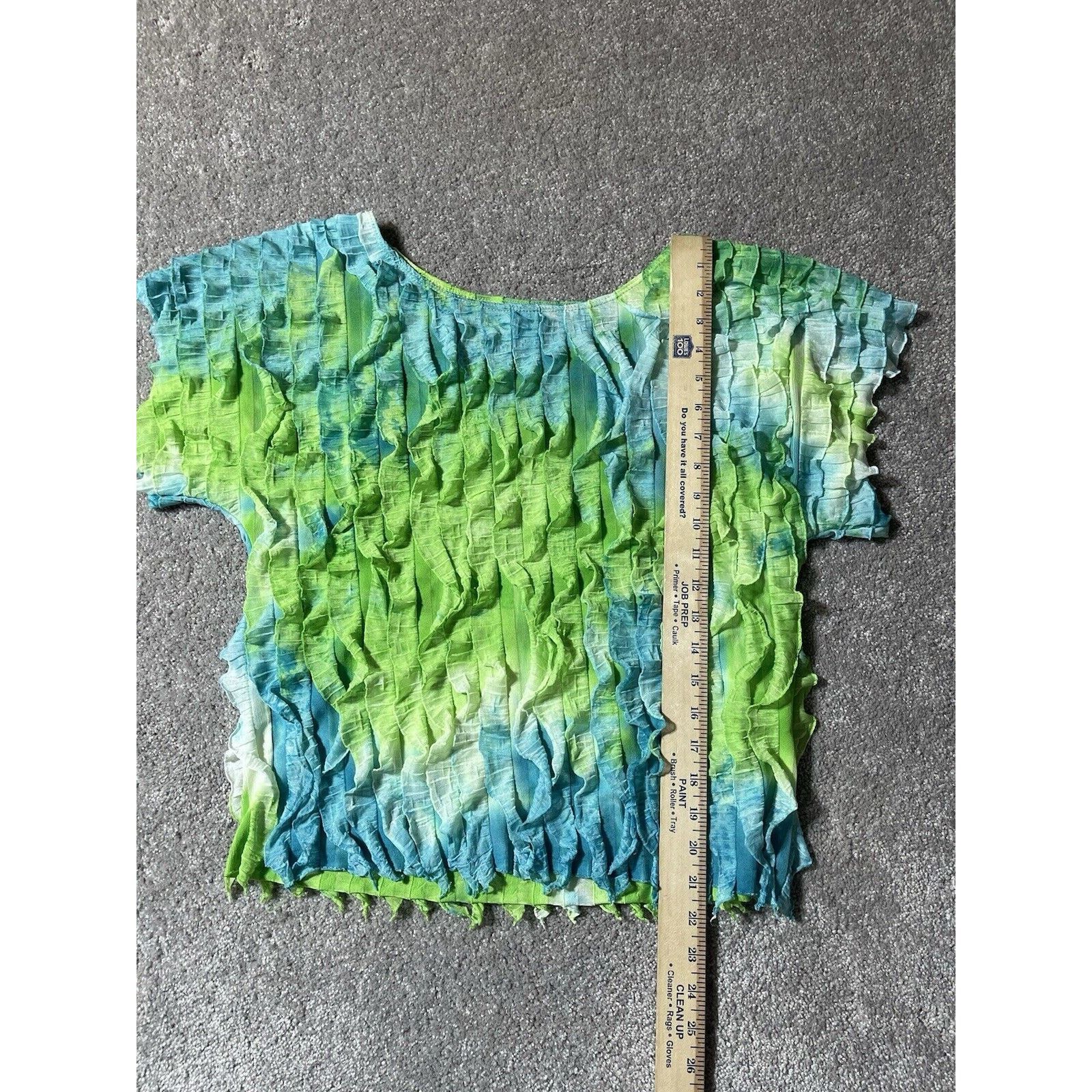 Other Vintage Allison Taylor Top Size M Ruffles Green Blue Mermaid Size M / US 6-8 / IT 42-44 - 6 Thumbnail