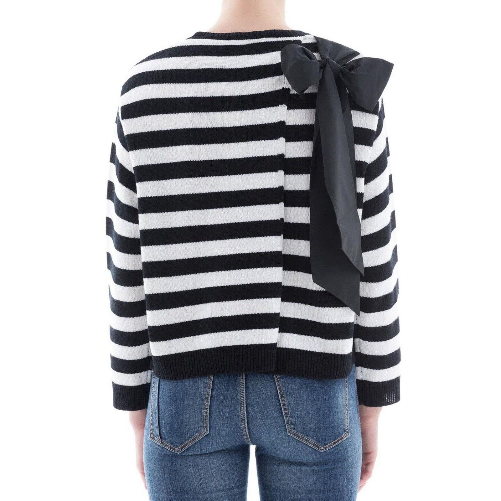 Valentino Valentino Horizontal Stripe Open Back Satin Shoulder Tie Top Size L / US 10 / IT 46 - 1 Thumbnail