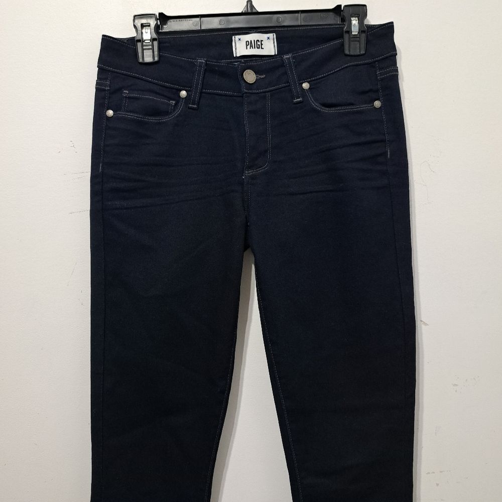 Paige Paige Peg Super Skinny Mid Rise Dark Wash Vertigo Size 28 Size 28" / US 6 / IT 42 - 9 Thumbnail