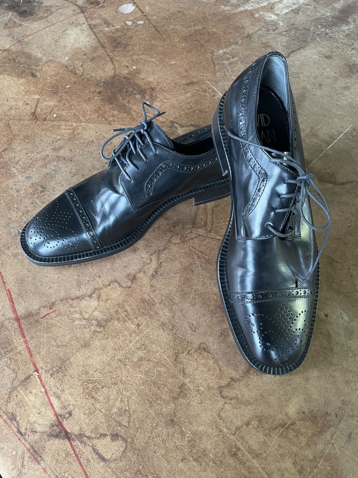 Vintage David & Joan Couture Men’s black leather brogues Size US 9.5 / EU 42-43 - 3 Thumbnail