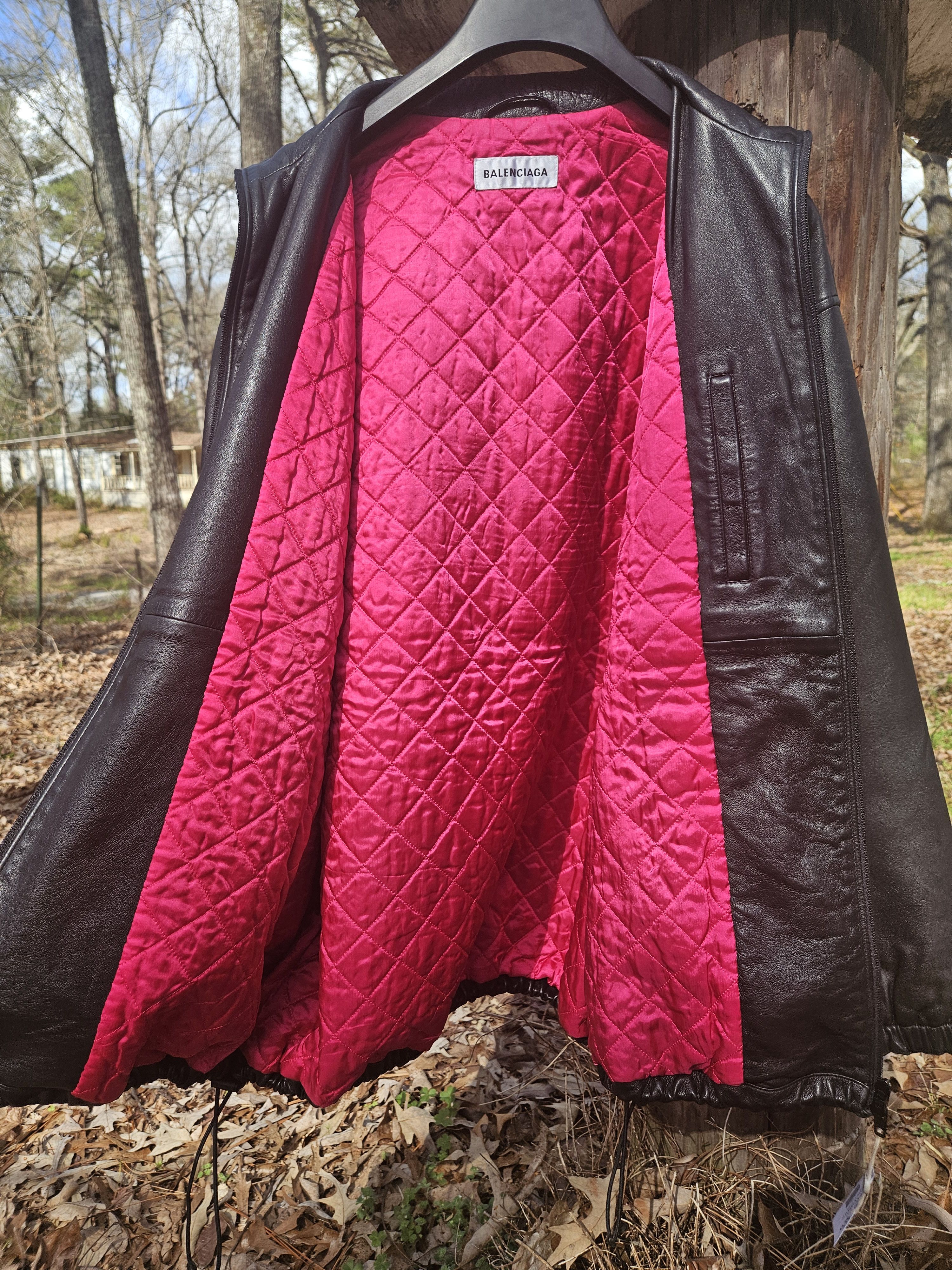 Balenciaga Balenciaga Lamb Leather Red Quilted Zip Up Jacket Size US M / EU 48-50 / 2 - 6 Thumbnail