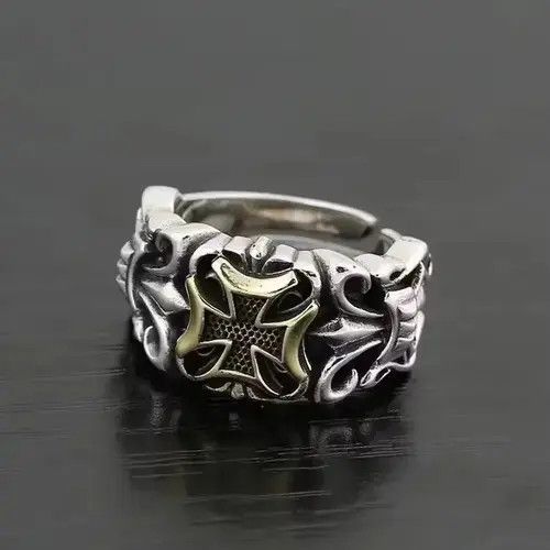 Japanese Brand New Punk Big Cross Ring Resizable Jewelry Street Retro Gothi Size ONE SIZE - 2 Thumbnail