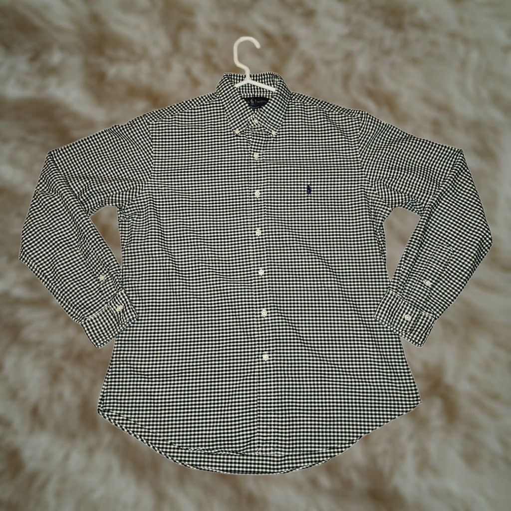 Ralph Lauren VINTAGE Ralph Lauren Shirt Mens L Green Button Down Men Gingham Check Long Sleeve VGT Size US L / EU 52-54 / 3 - 1 Thumbnail