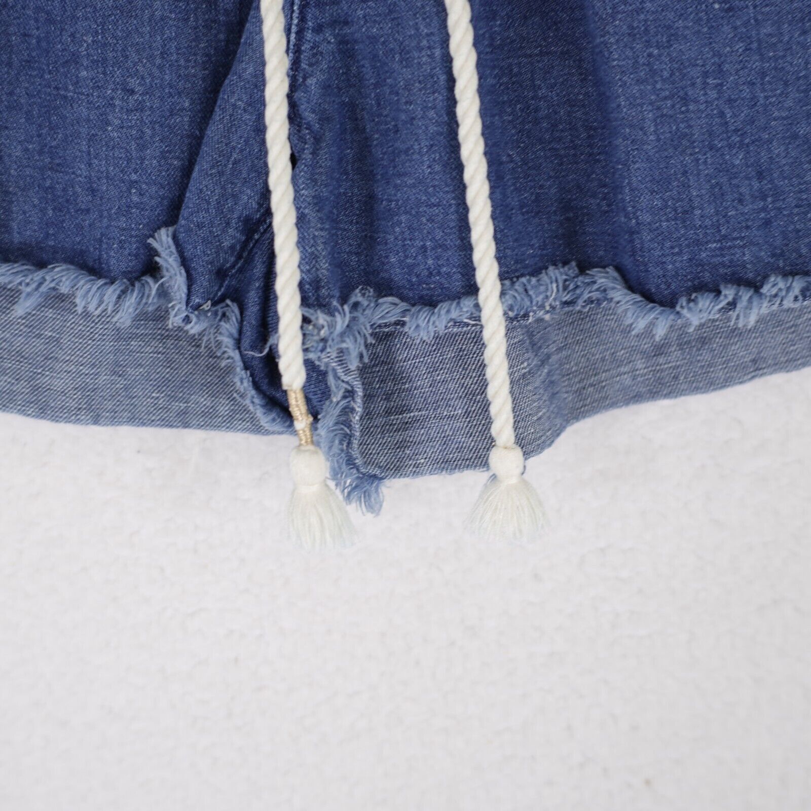 Ann Taylor Ann Taylor Loft Blue Denim Drawstring Elastic Waist Shorts S Size 28" / US 6 / IT 42 - 3 Thumbnail