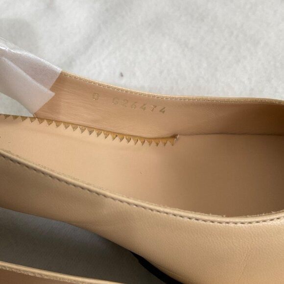 Chanel CHANEL Interlocking TWO tone beige Leather Slingback Pumps h Size US 7 / IT 37 - 7 Thumbnail