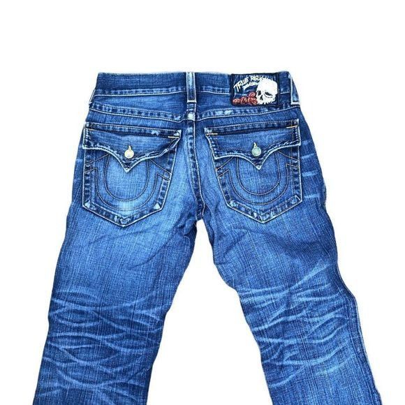True Religion × Vintage Vintage True Religion Jeans Size 33 'Skull Tab' RICKY Blue Size US 33 - 3 Thumbnail