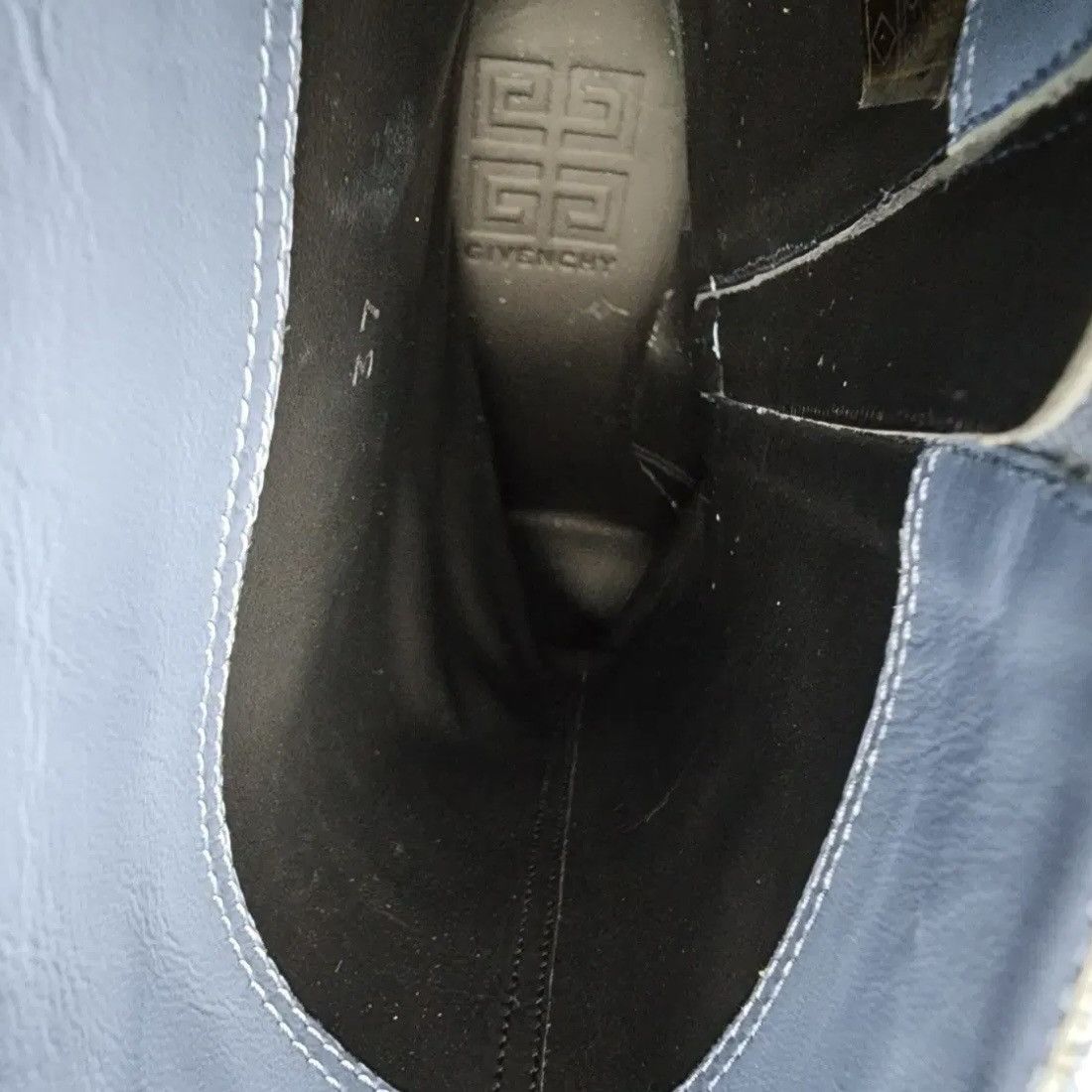 Givenchy Givenchy Shark Lock Biker Ankle Boots in Denim Size US 6 / IT 36 - 10 Thumbnail