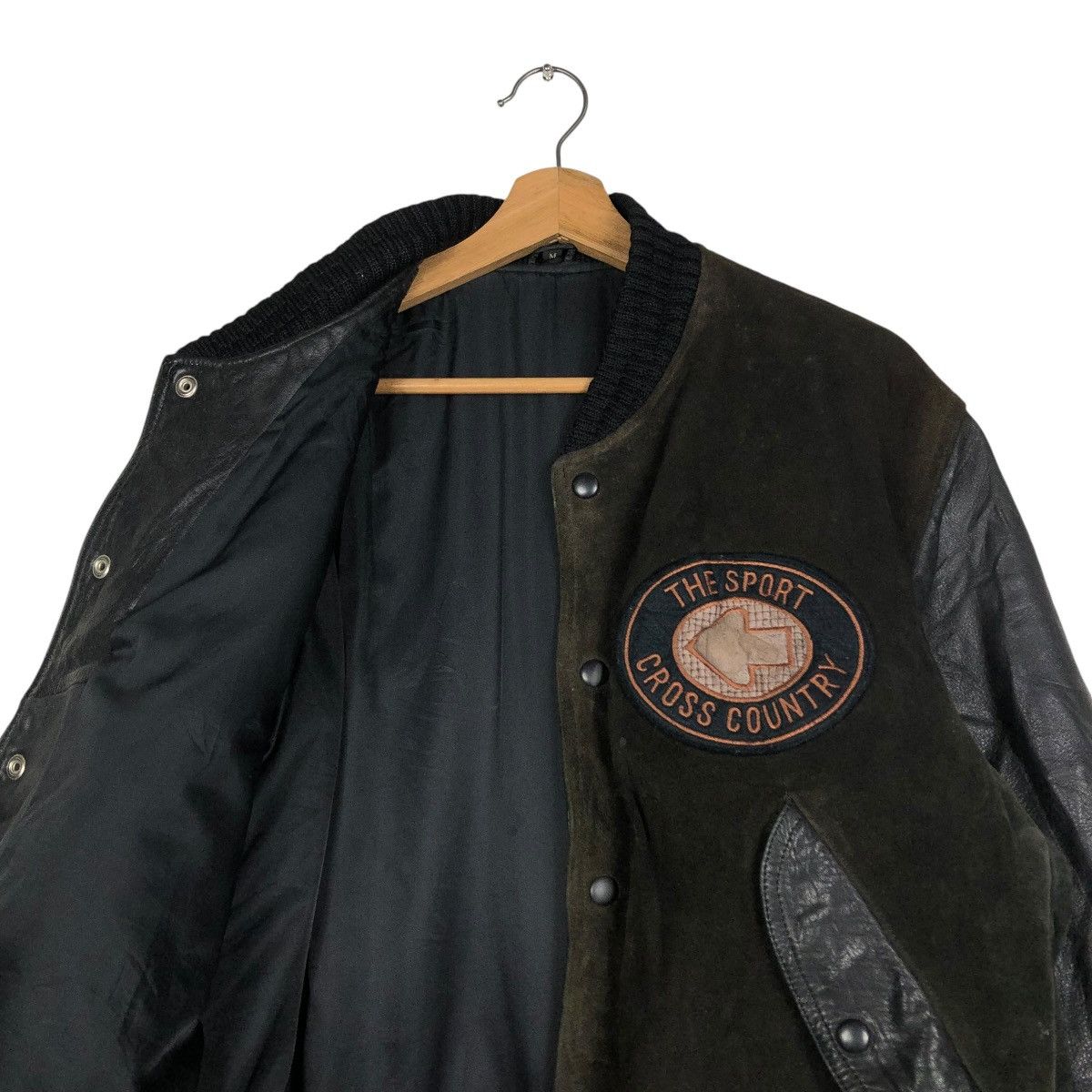 Japanese Brand 🔥VINTAGE BOMBER JACKET LEATHER CROSS COUNTRY ISSEY MIYAKE Size US M / EU 48-50 / 2 - 14 Thumbnail