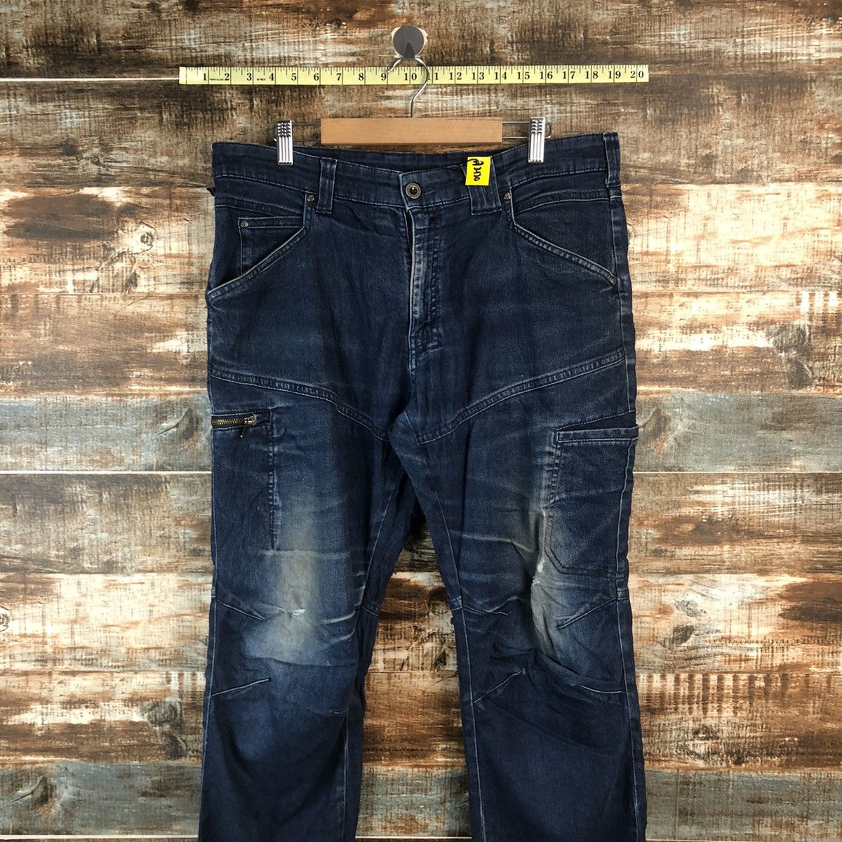 Japanese Brand Field Core Blue Distressed Denim Pants #A2115 Size US 35 - 2 Thumbnail
