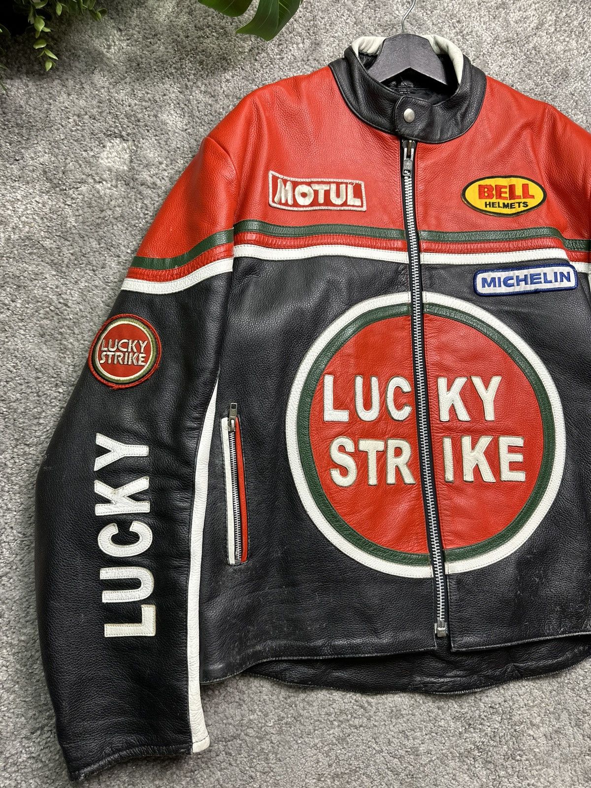 Vintage Lucky Strike Leather Racing Jacket Size US XL / EU 56 / 4 - 2 Thumbnail
