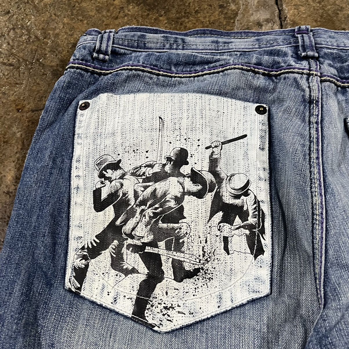 Ed Hardy × JNCO × Vintage Crazy Vintage Y2K Baggy Jeans JNCO Wide Leg Skater Unique Size US 38 / EU 54 - 6 Thumbnail
