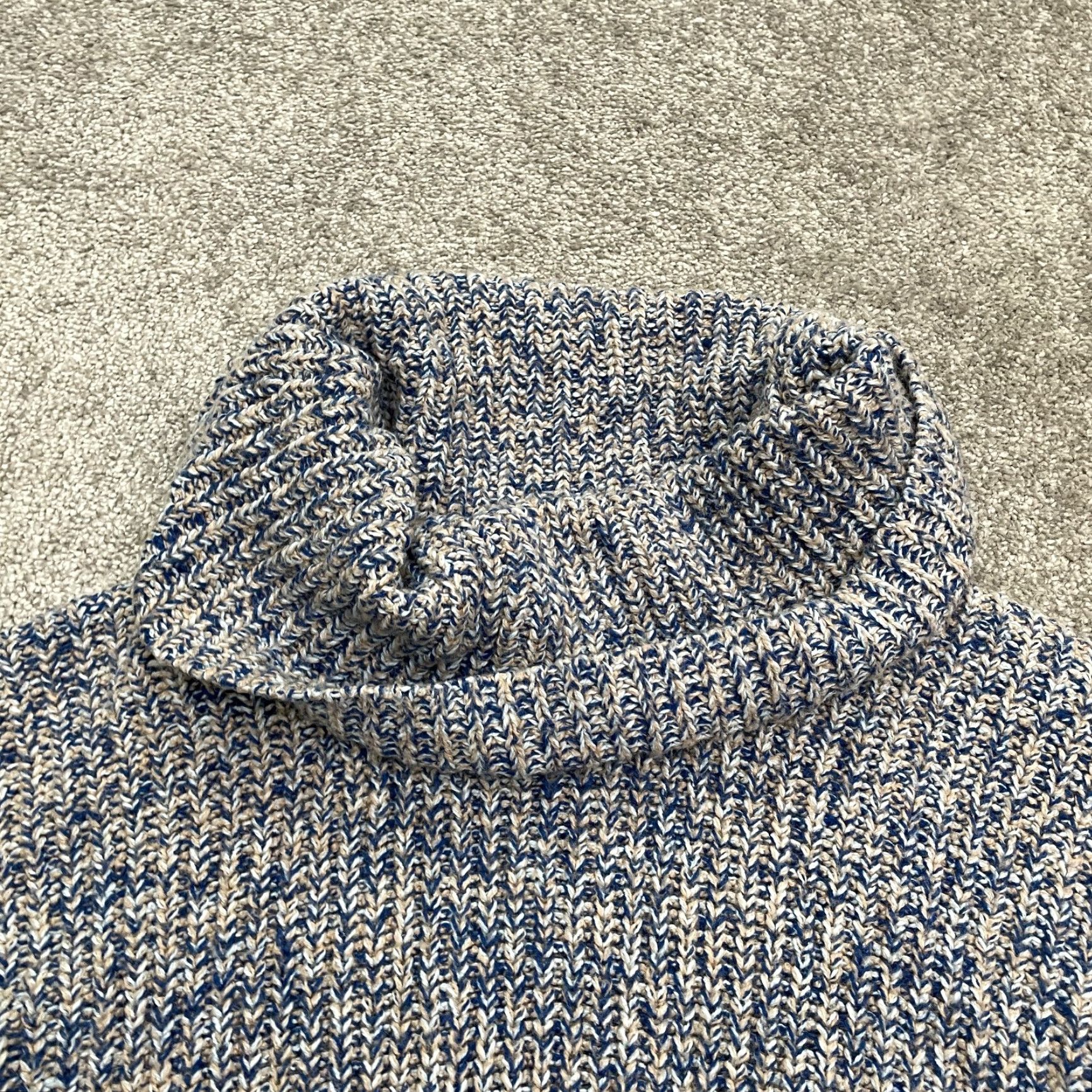 Lands' End Lands' End Cowl Neck Sweater Womens Medium Blue Gray Chunky Knit Casual Size M / US 6-8 / IT 42-44 - 3 Thumbnail