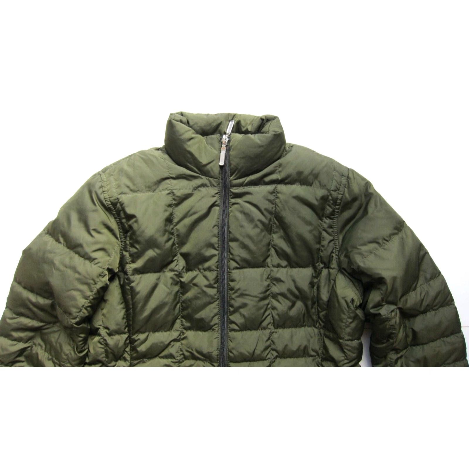 Lands' End Lands' End Army Green Nylon Feather Down Quilted Reversible Puff Jacket XS 2-4 Size XS / US 0-2 / IT 36-38 - 4 Thumbnail