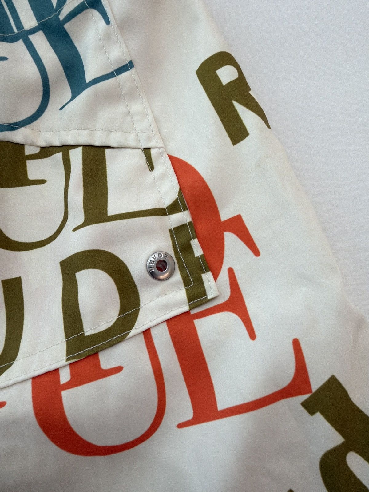 Rhude Rhude ‘Mash Up Logo Swim Trunks Cream/Multicolor’ Size US 26 / EU 42 - 5 Thumbnail