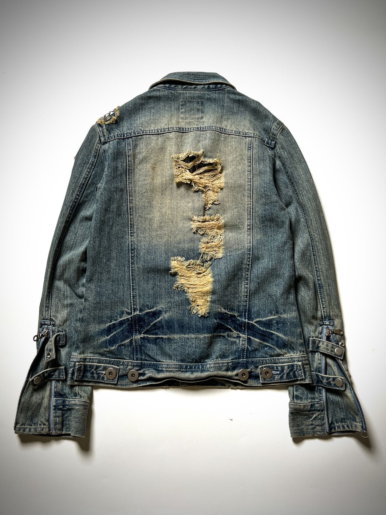 Japanese Brand GLAD NEWS Mudwash Distressed Studded Punk Archive Jacket Y2K Size US S / EU 44-46 / 1 - 9 Thumbnail