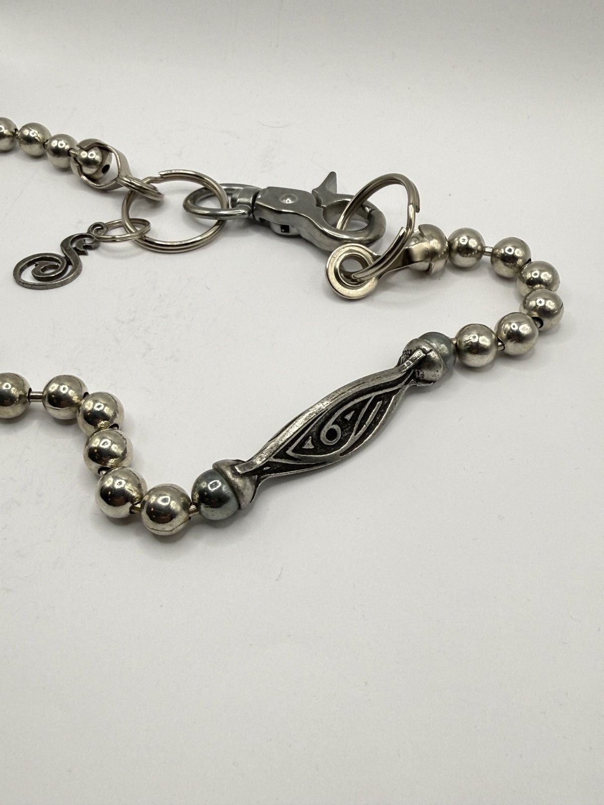 Seditionaries Heavy metal beaded biker key chain biker/goth chrome erd Size ONE SIZE - 6 Thumbnail