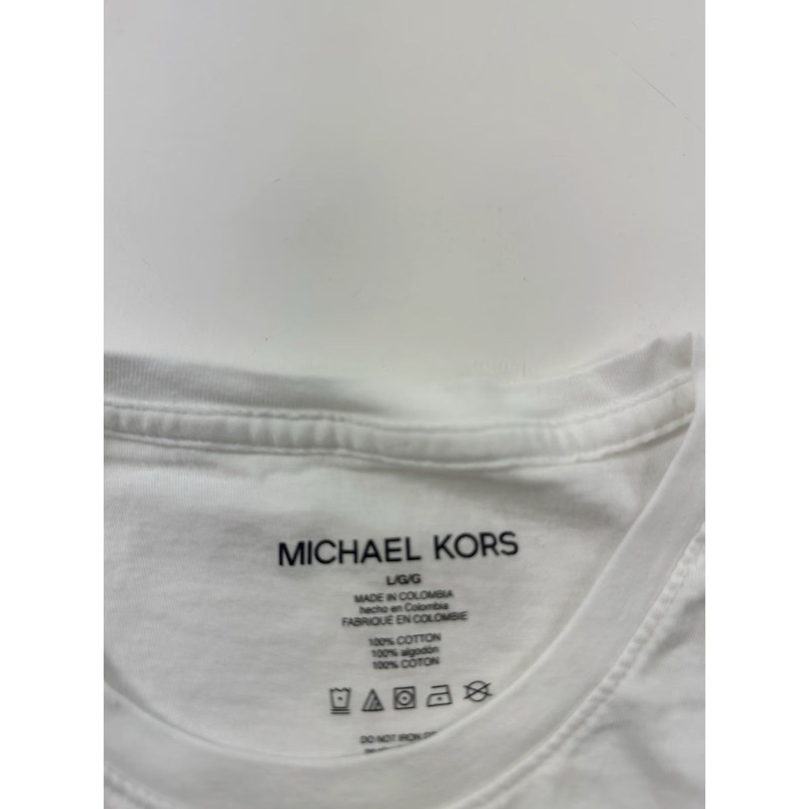 Michael Kors Michael Kors T-Shirt Mens Large White Short Sleeve Crew Neck Logo Size US L / EU 52-54 / 3 - 3 Thumbnail