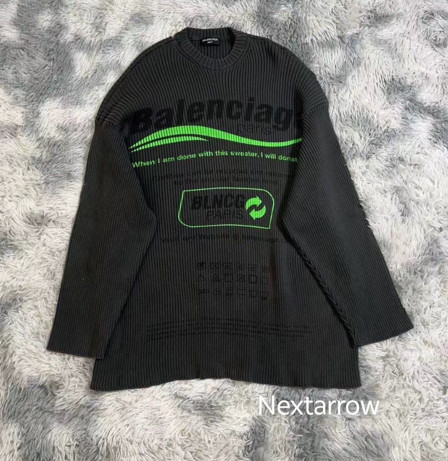 Balenciaga Balenciaga Black Eco friendly Letter Knitted 2410-Nextarrow Size US S / EU 44-46 / 1 - 1 Thumbnail