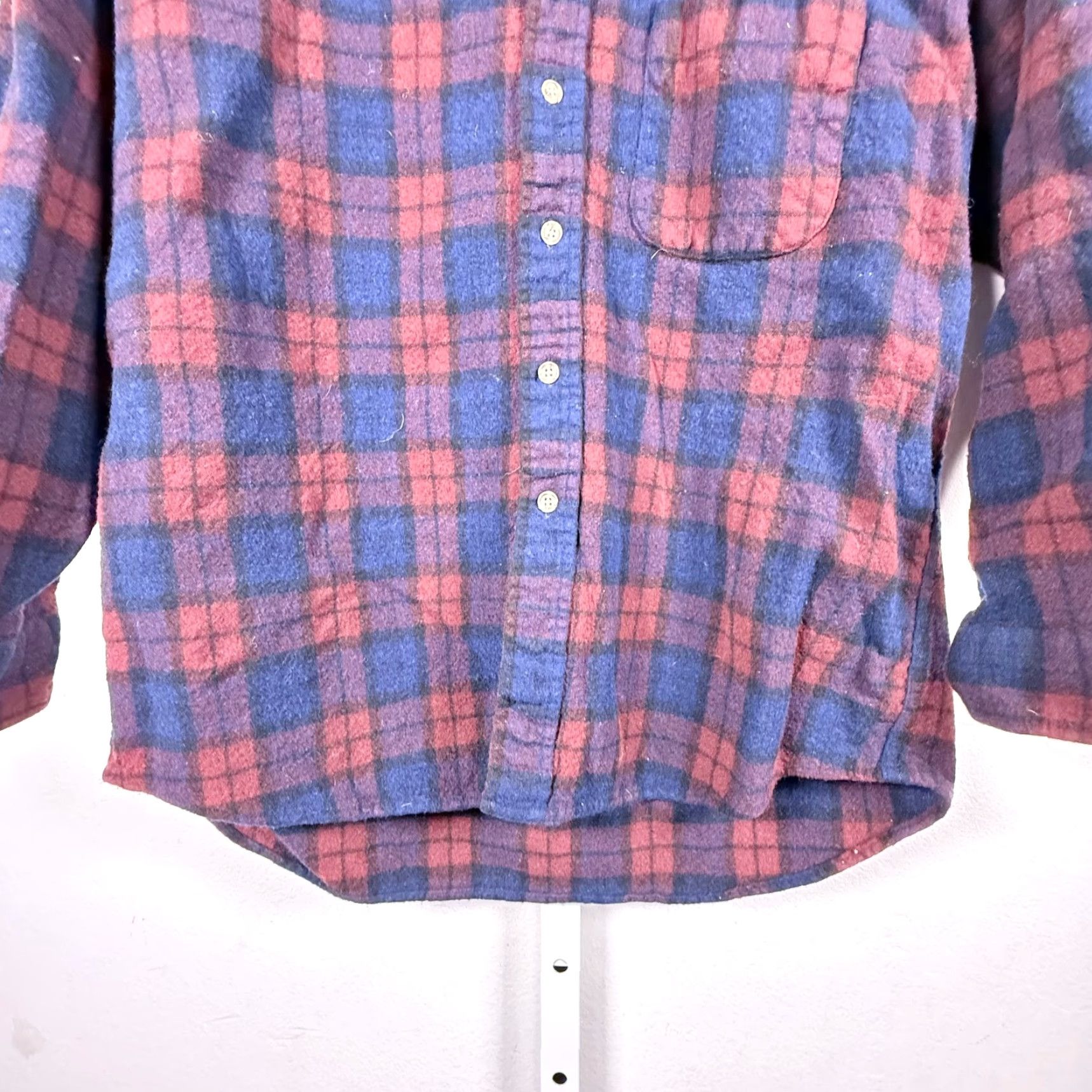 Pendleton VTG Pendleton Shirt Red/Blue Plaid Wool Long Sleeve XL Men Vintage Button-Up, Pendleton, Shirt, Red/Blue, Mens Size US XL / EU 56 / 4 - 7 Thumbnail