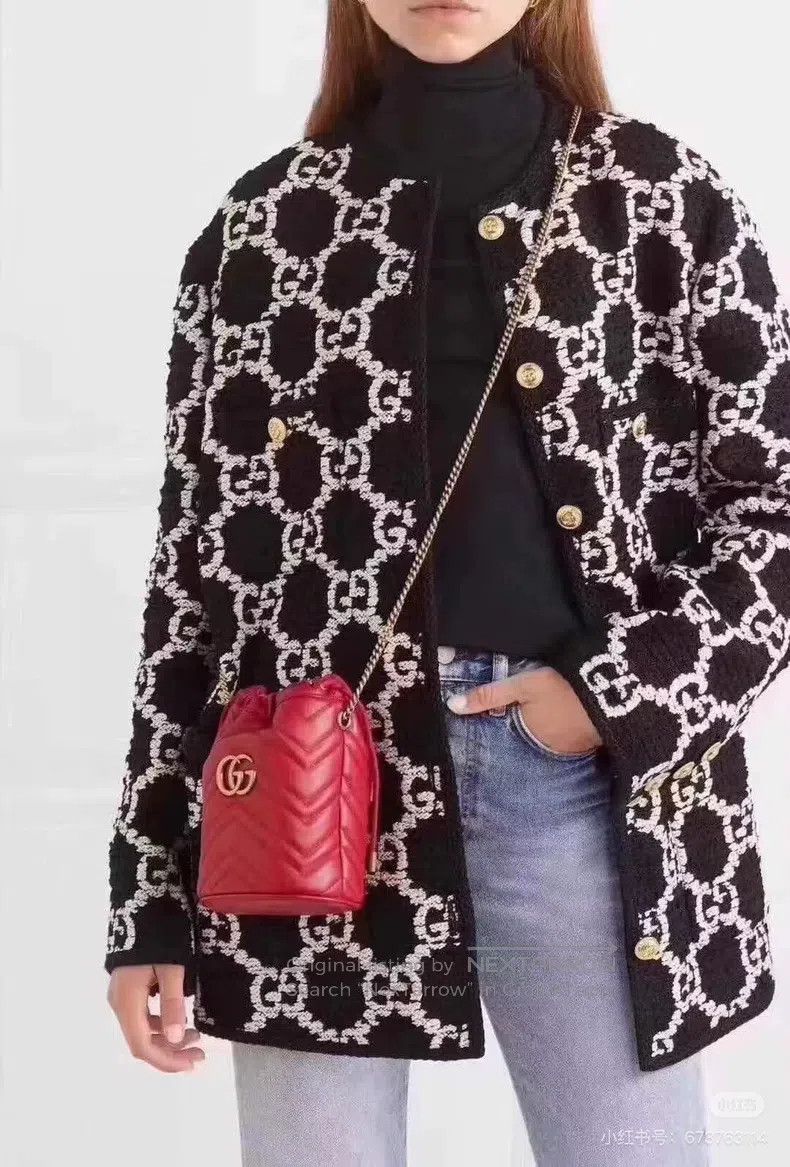 Gucci Gucci Black and white full logo full double G tweed coat Size XS / US 0-2 / IT 36-38 - 8 Thumbnail