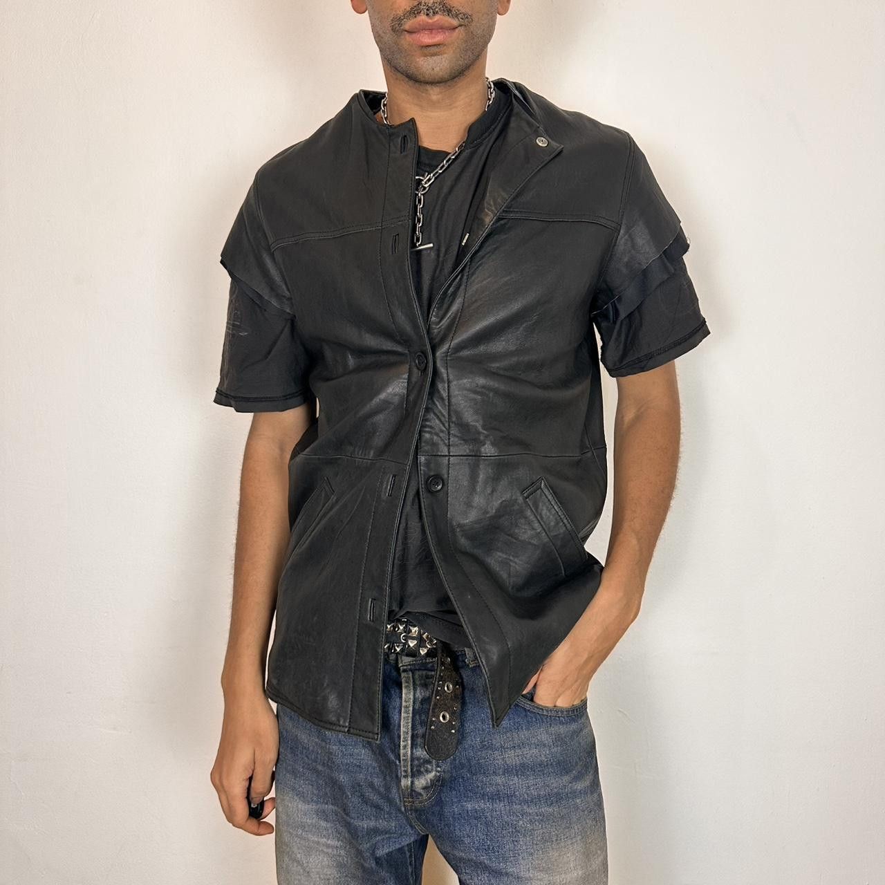 Vintage Vintage Leather Elements Black Short Sleeve Vest - Medium Size US M / EU 48-50 / 2 - 2 Thumbnail