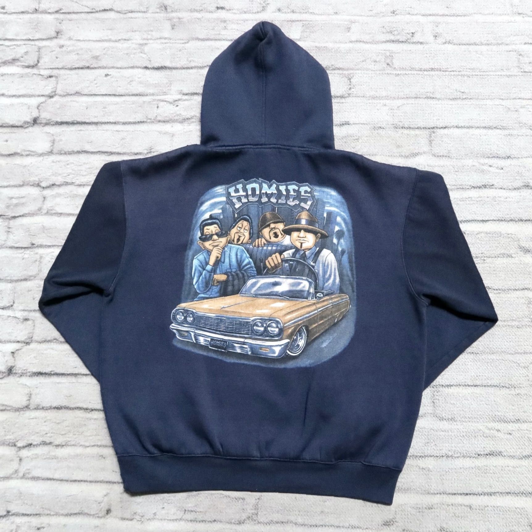 Vintage VINTAGE Homies Sweatshirt Shirt Navy M 90s Lowrider Pullover Mens Size US M / EU 48-50 / 2 - 2 Thumbnail