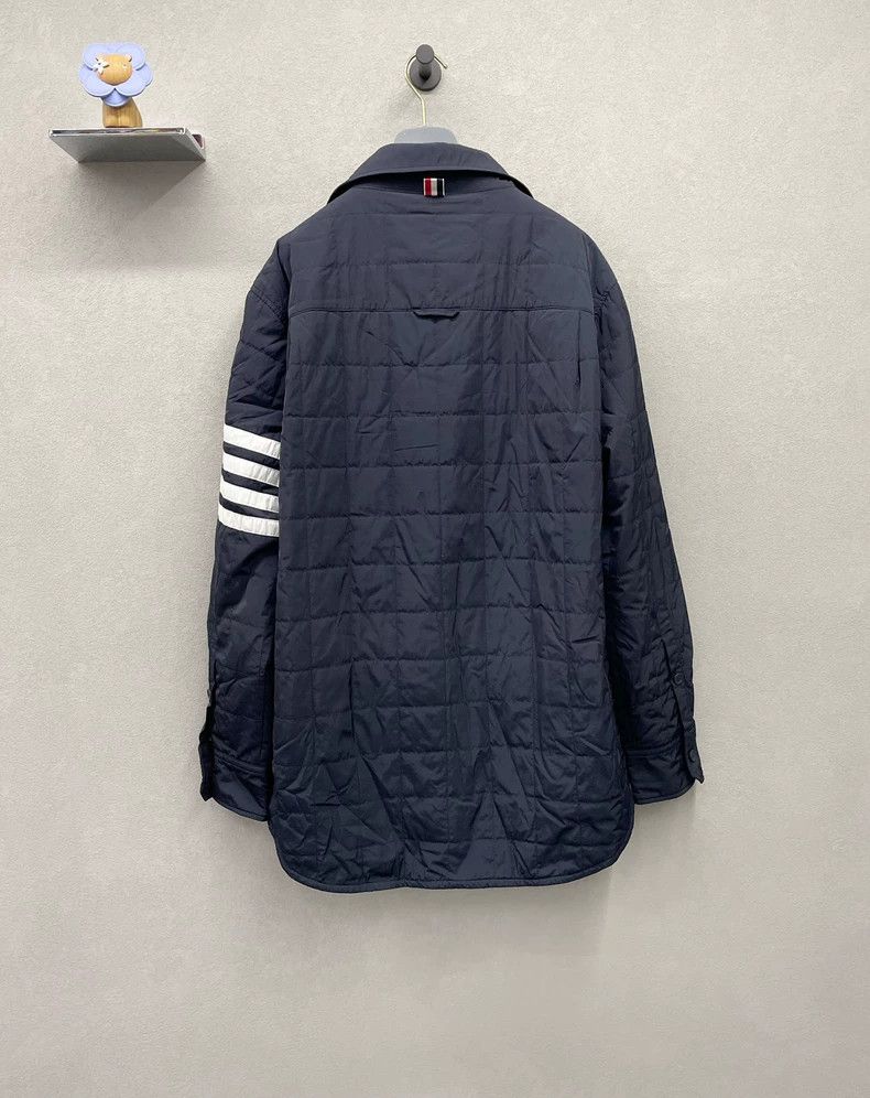 Thom Browne Thom Browne Blue cotton jacket with four stripes Size US L / EU 52-54 / 3 - 2 Thumbnail