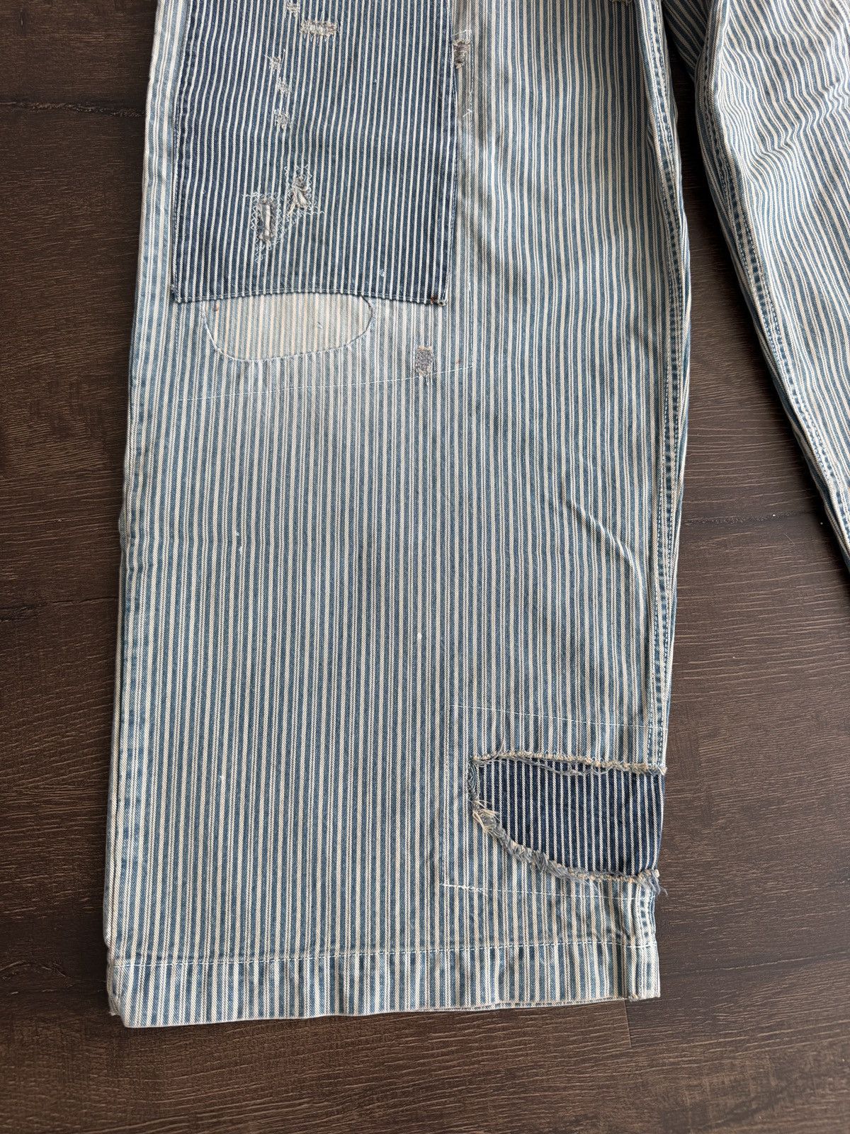 Kapital Kapital Herringbone Baggy Fatigue Pants Blue Striped Size 3 Size US 32 / EU 48 - 4 Thumbnail