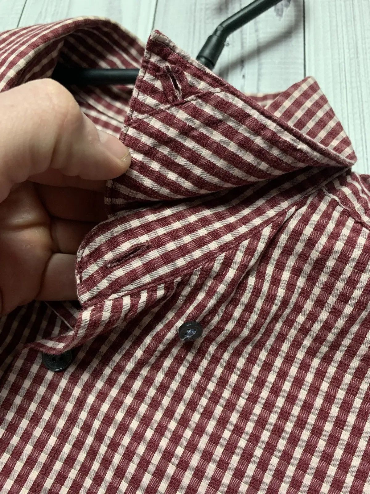 Burberry × Vintage Vintage Plaid Shirt Thomas Burberry size L/XL Size US XL / EU 56 / 4 - 6 Thumbnail