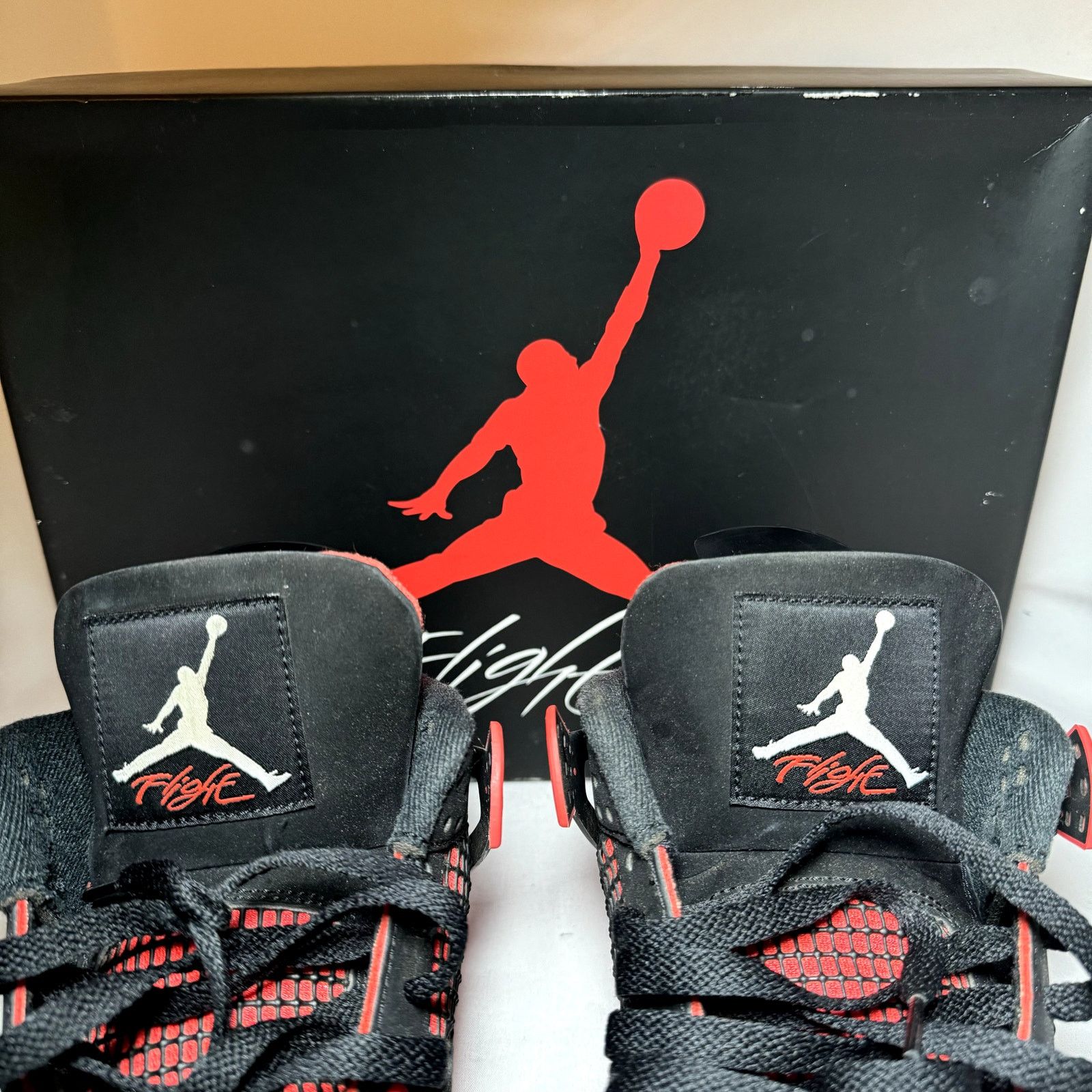 Jordan Brand × Nike Size 9.5 - Nike Air Jordan 4 Retro Red Thunder Men's Shoes Size US 9.5 / EU 42-43 - 5 Thumbnail