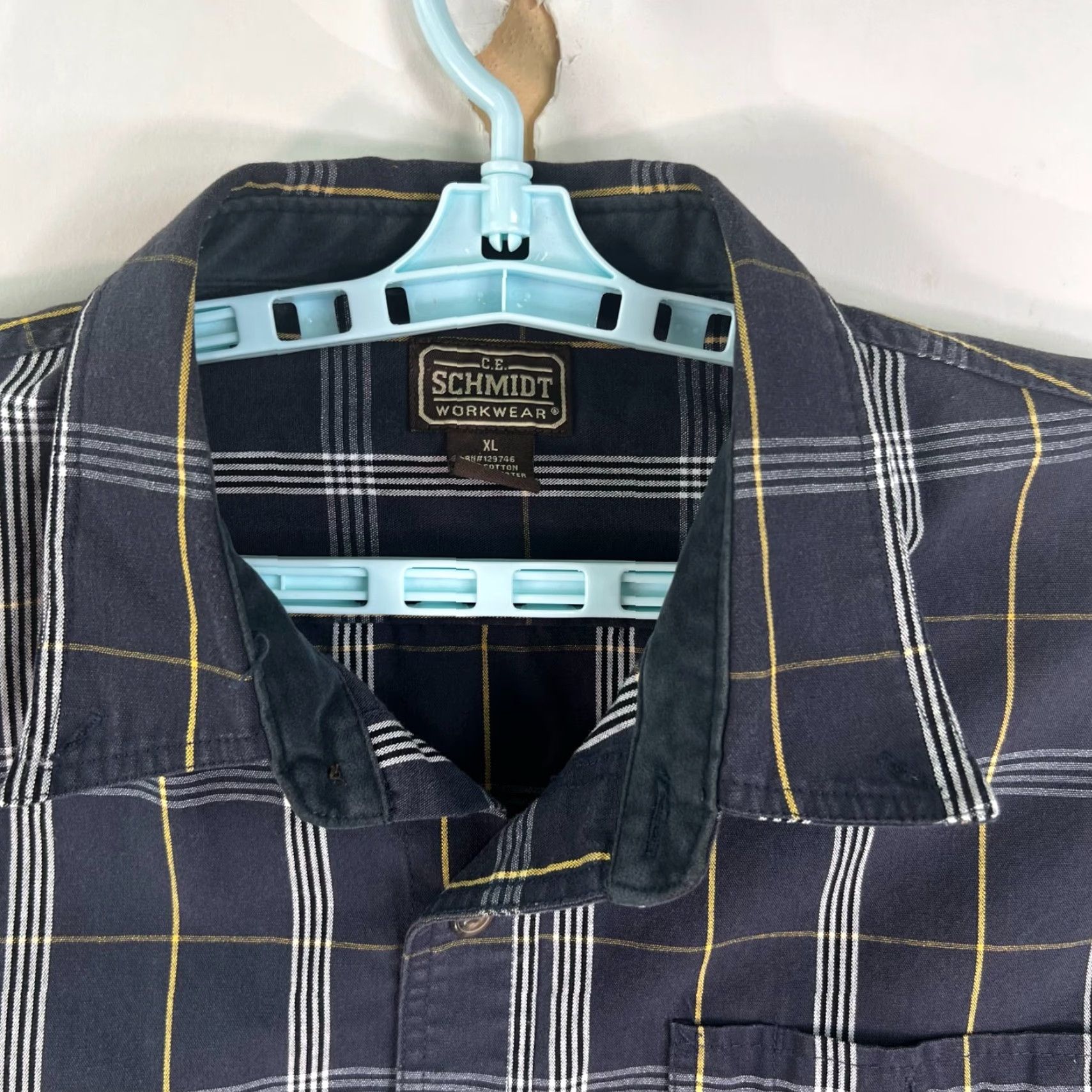 Vintage C.E. Schmidt Plaid Button-Up Shirt Mens XL Blue Long Sleeve Size US XL / EU 56 / 4 - 3 Thumbnail