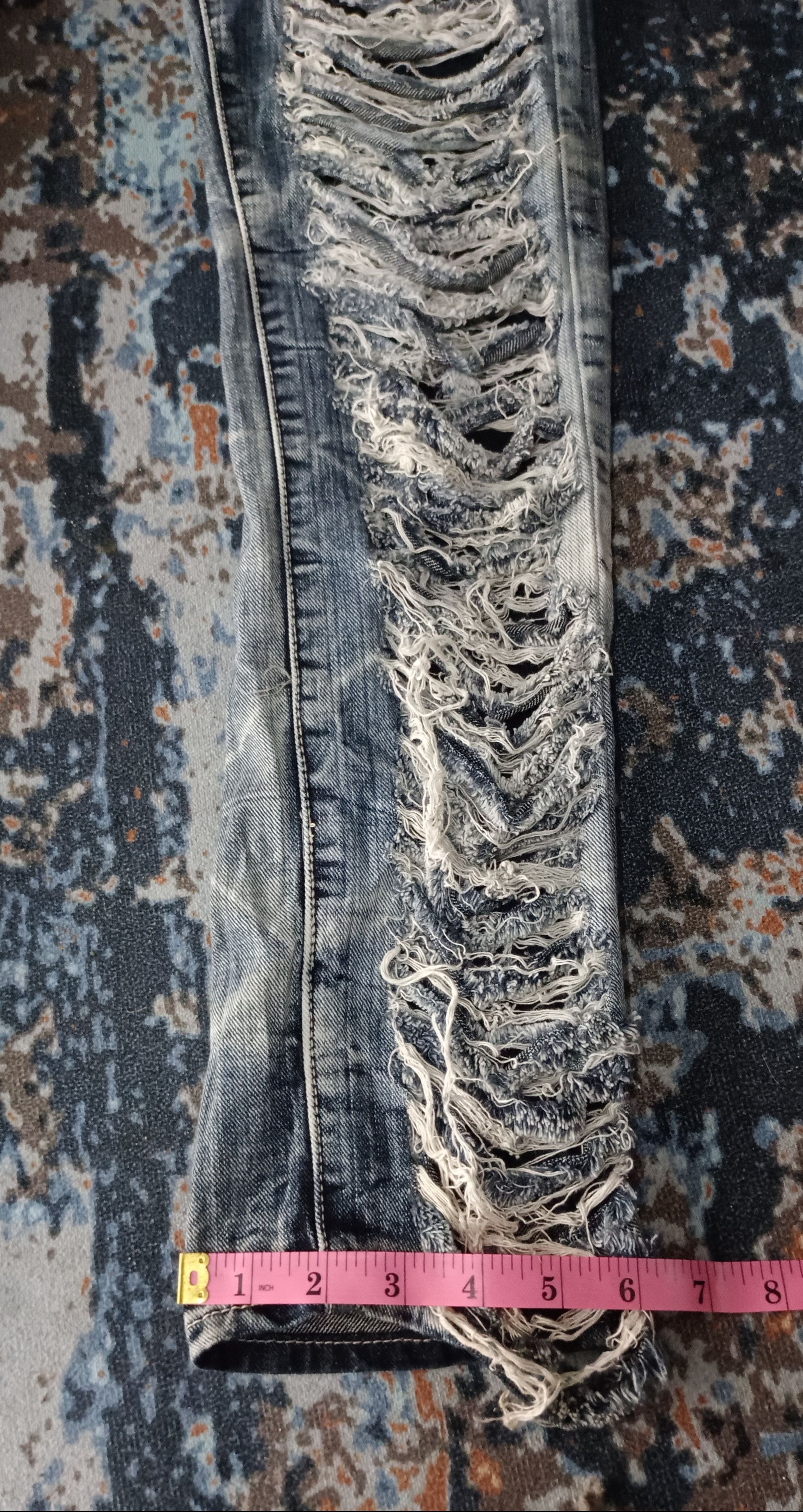 If Six Was Nine Grazie Distressed Denim Cutting Slim Fit Size US 30 / EU 46 - 18 Thumbnail
