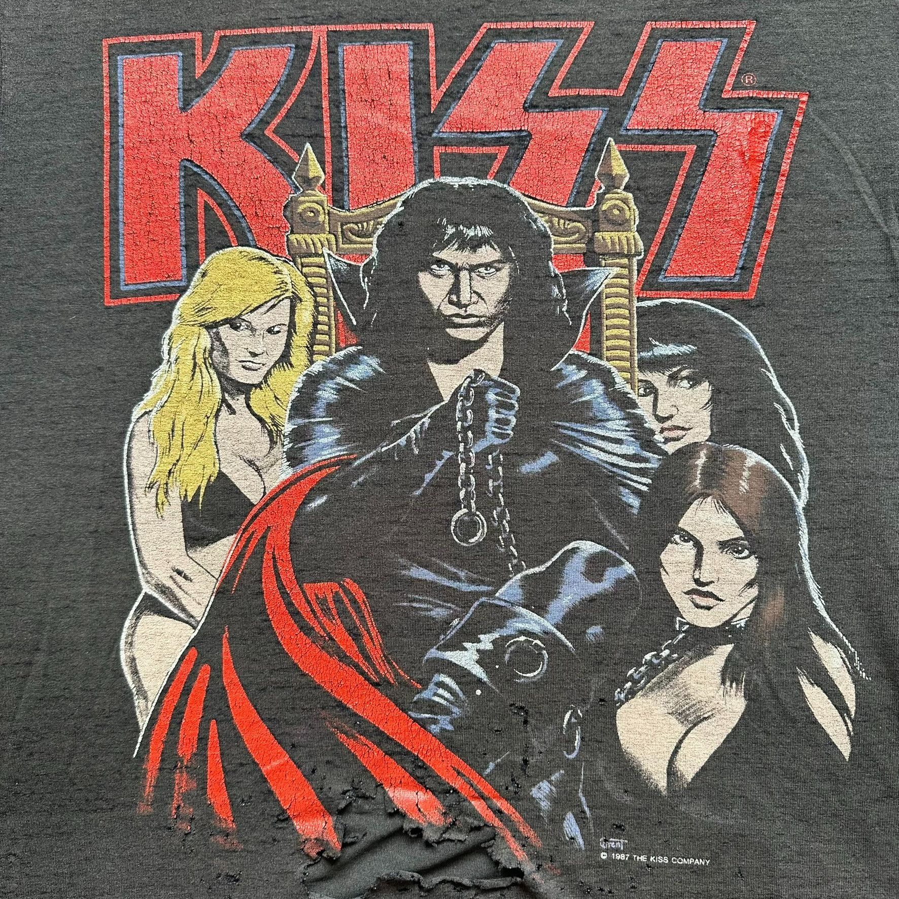 KISS Vintage 80s KISS Dirty Job T-Shirt Gene Simmons Single Stitc Size US L / EU 52-54 / 3 - 2 Thumbnail