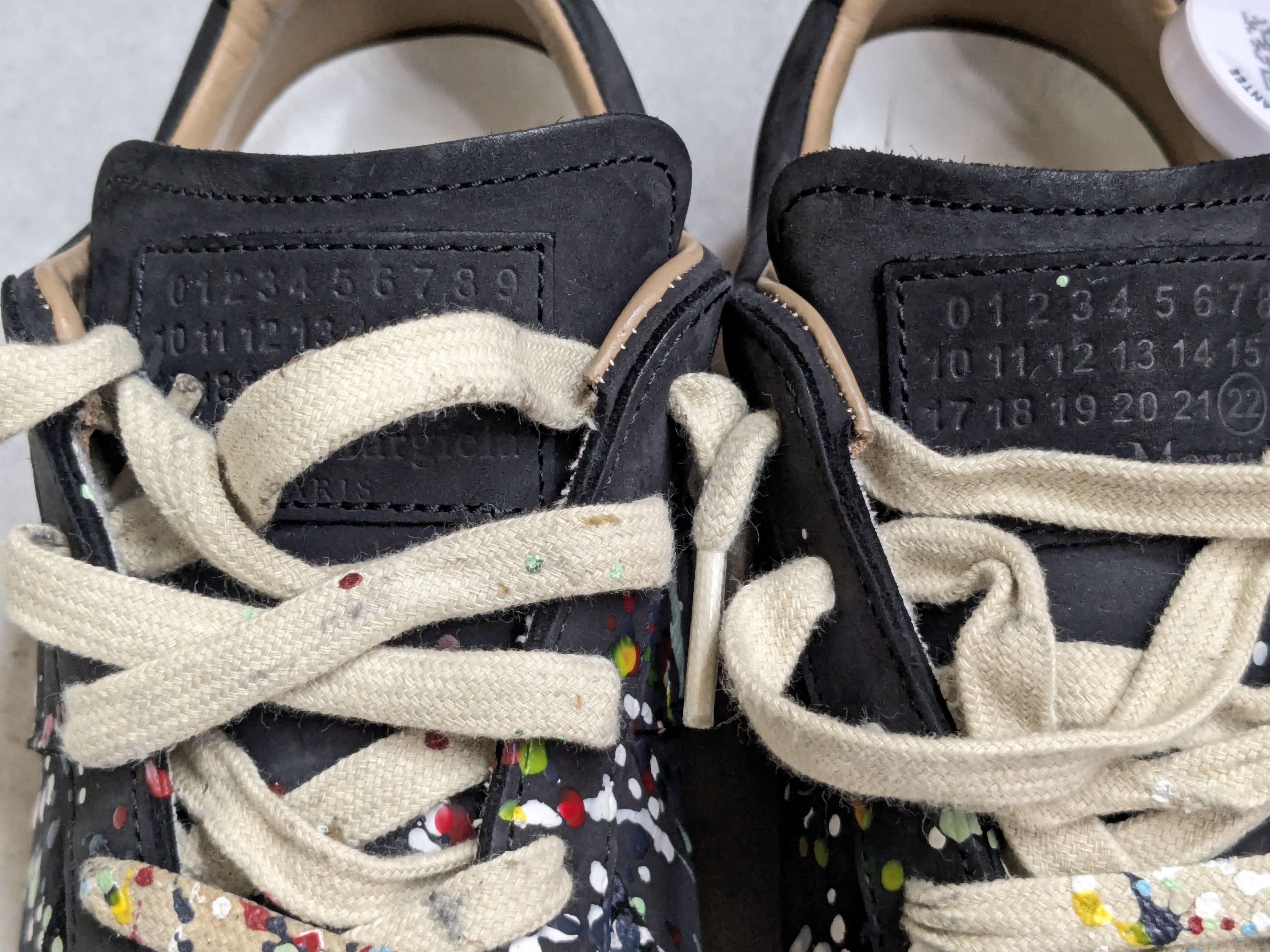 Maison Margiela Maison Margiela GAT Replica Black Paint Splatter 10.5 43.5 Size US 10.5 / EU 43-44 - 2 Thumbnail