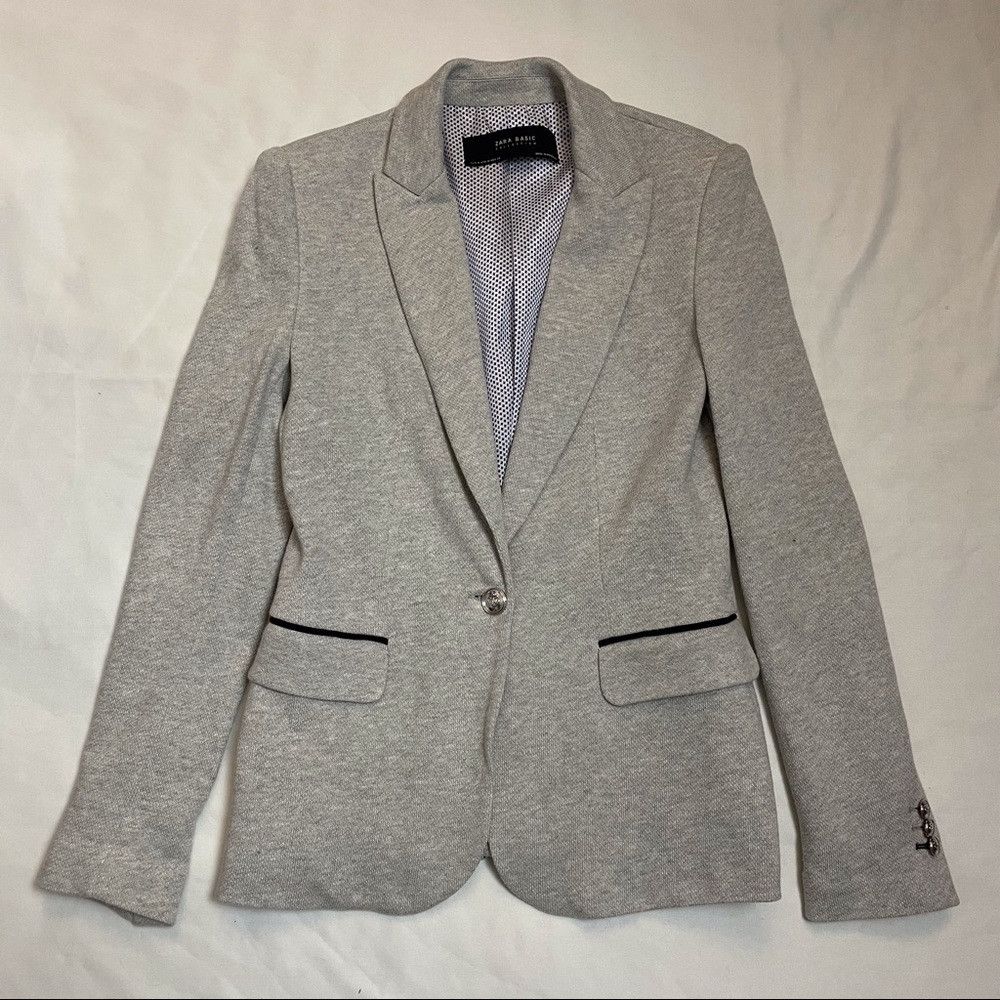 Zara New Zara Grey Cotton Jersey Jacket Size M Size M / US 6-8 / IT 42-44 - 5 Thumbnail