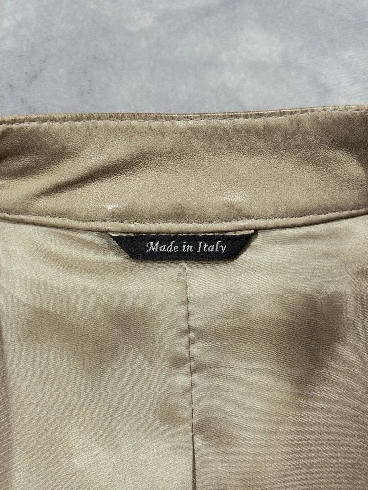 Maison Margiela Maison Margiela Moto Biker Beige Leather Jacket Size US S / EU 44-46 / 1 - 6 Thumbnail