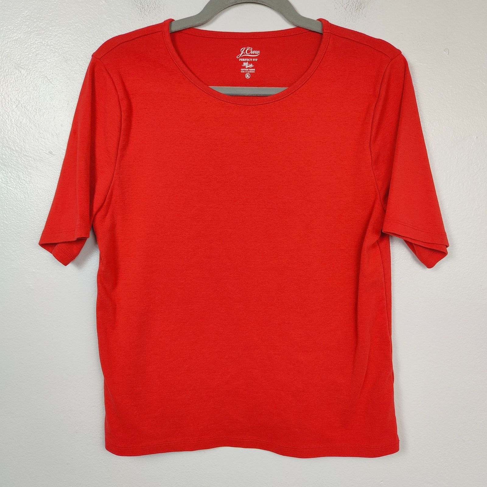 J.Crew J Crew Perfect Fit Short Sleeve Tee Womens XL Red Cotton Size XL / US 12-14 / IT 48-50 - 1 Thumbnail