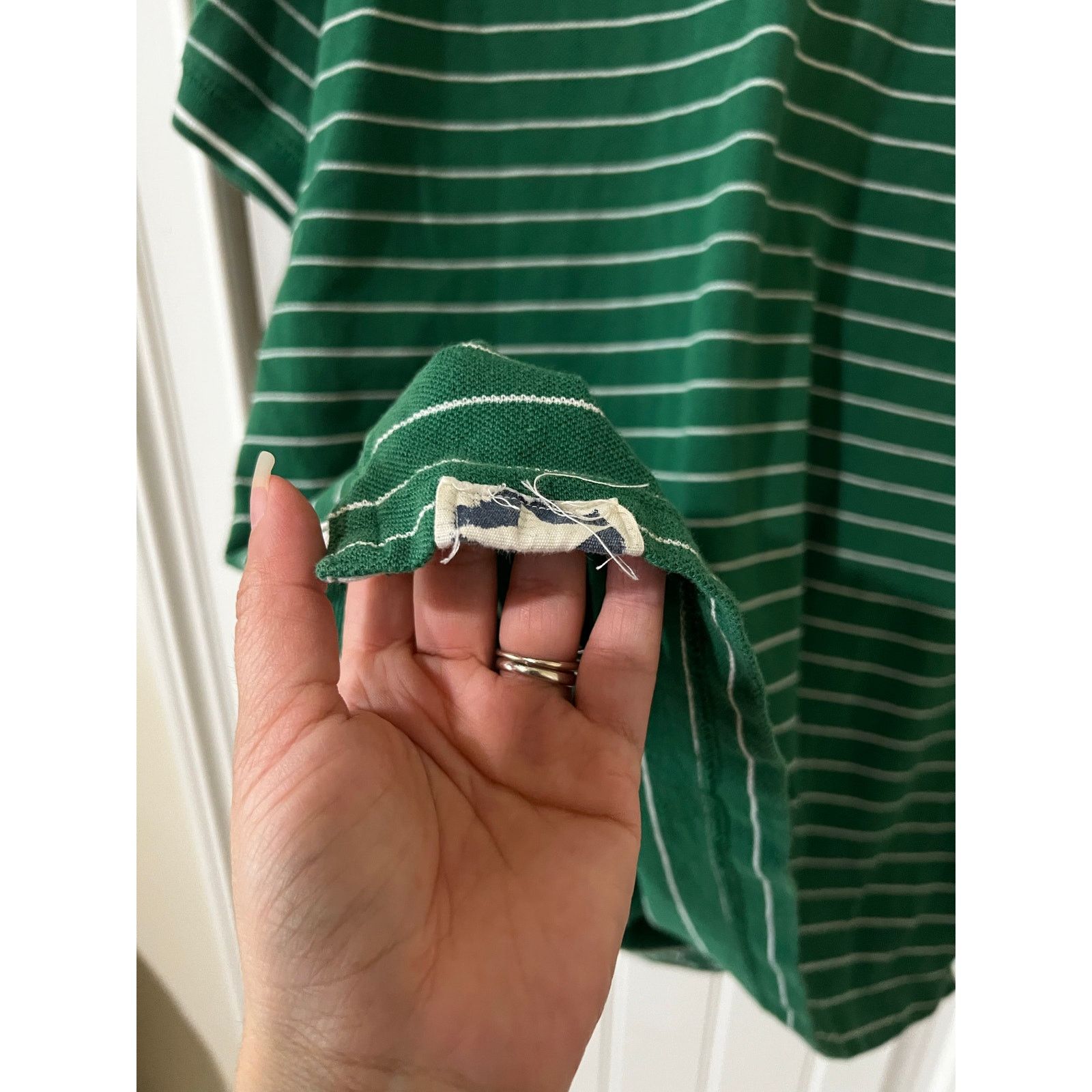 Converse Converse One Star Polo Shirt Green White Striped Vintage Size US L / EU 52-54 / 3 - 12 Thumbnail