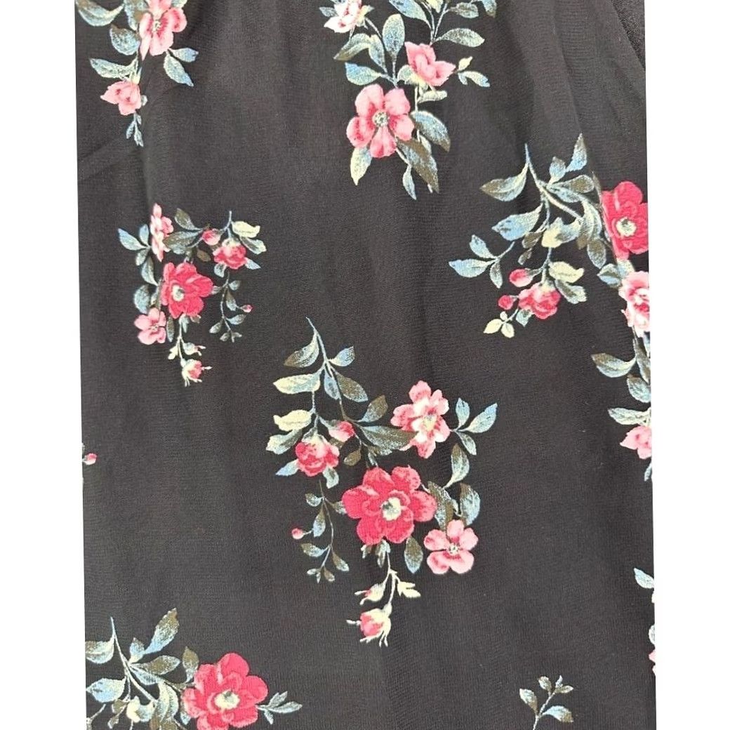 Supply & Demand Supply Demand Women Large Black Floral Henley Sleeveless Blouse Size L / US 10 / IT 46 - 7 Thumbnail