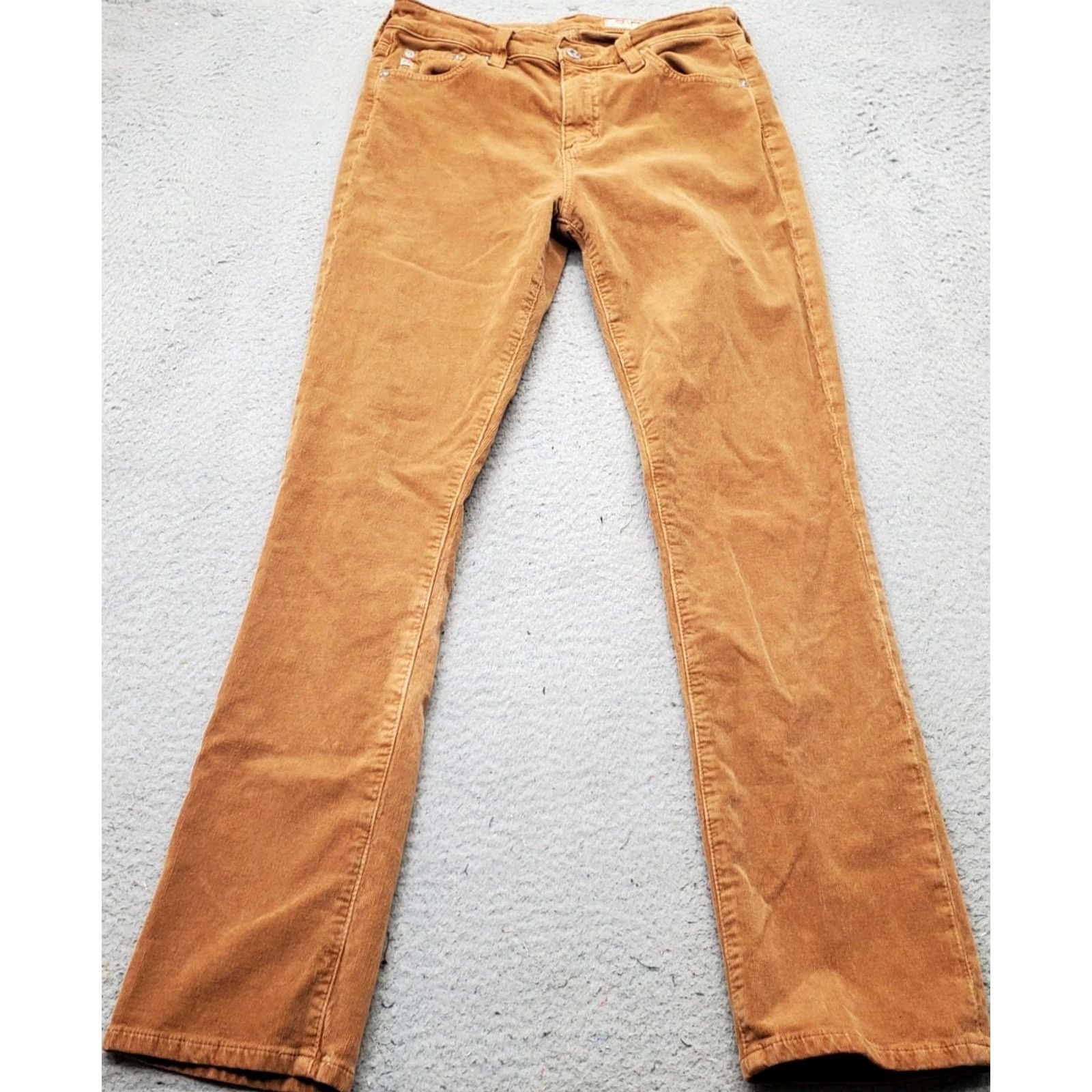 Vintage AG Adriano Goldschmied Corduroy Mari Pants Womens 27 High Rise Slim Fit Brown Size 27" / US 4 / IT 40 - 2 Thumbnail