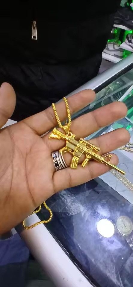 Jewelry Machine Gun Pendant Necklace Size ONE SIZE - 7 Thumbnail